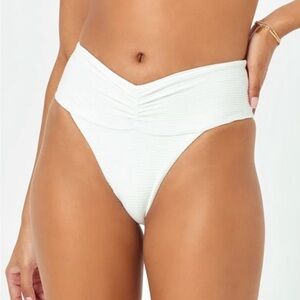 L*Space Cream High-Waisted Bikini Bottom